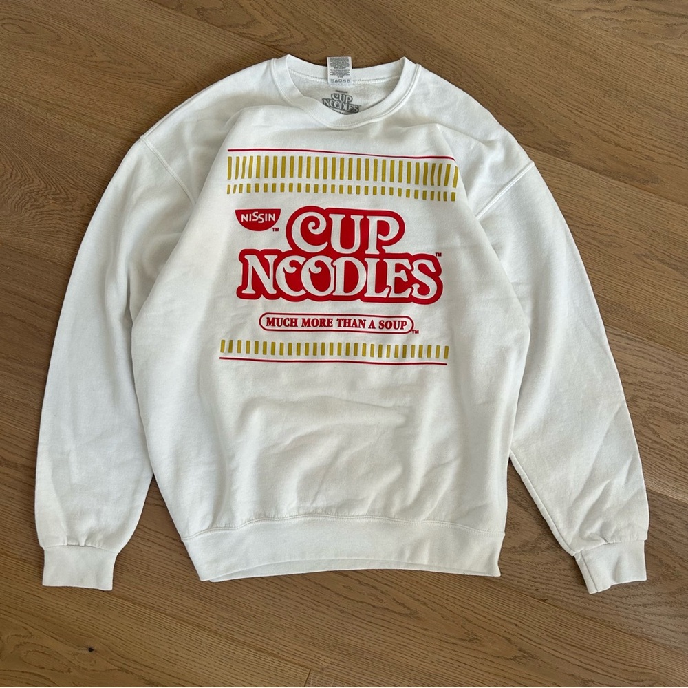 White Cup Noodles Graphic Sweater